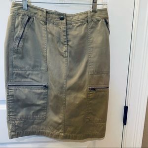 Khaki Pencil Skirt with Zipper In Back - size 2